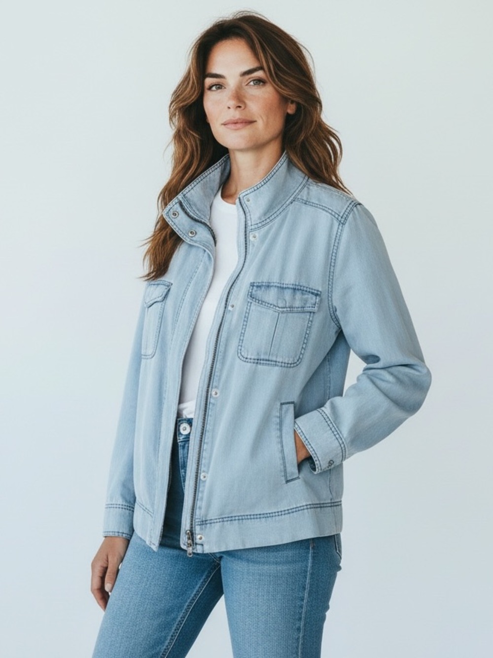 BB Dakota / Sz L / Light Blue Denim Jacket